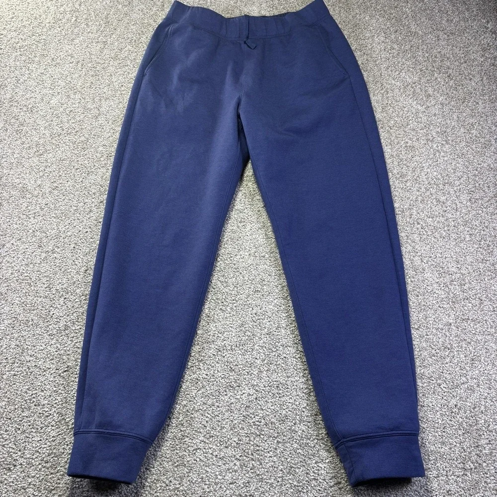 Uniqlo Mens Medium Blue Knit Jogger Pants Elastic Waist Pockets 341-453697